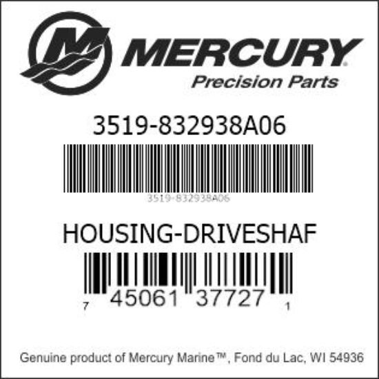 Bar codes for Mercury Marine part number 3519-832938A06