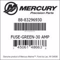 Bar codes for Mercury Marine part number 88-83296930