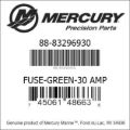 Bar codes for Mercury Marine part number 88-83296930