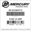 Bar codes for Mercury Marine part number 88-832969T15