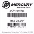Bar codes for Mercury Marine part number 88-832969T20