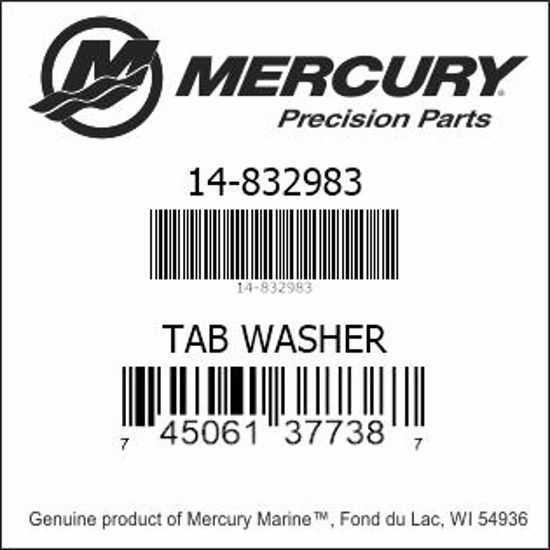 Bar codes for Mercury Marine part number 14-832983