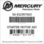 Mercury Marine part number 50-832997003 STARTER MOTOR ASY Bar codes for Mercury Marine part number 50-832997003