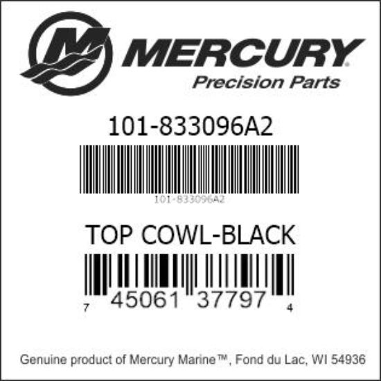 Bar codes for Mercury Marine part number 101-833096A2