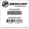 Bar codes for Mercury Marine part number 50-8331535