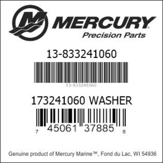 Bar codes for Mercury Marine part number 13-833241060