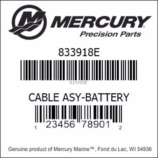 Bar codes for Mercury Marine part number 833918E