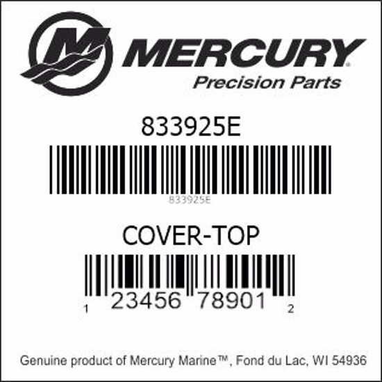 Bar codes for Mercury Marine part number 833925E