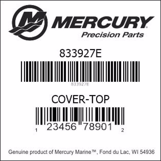 Bar codes for Mercury Marine part number 833927E