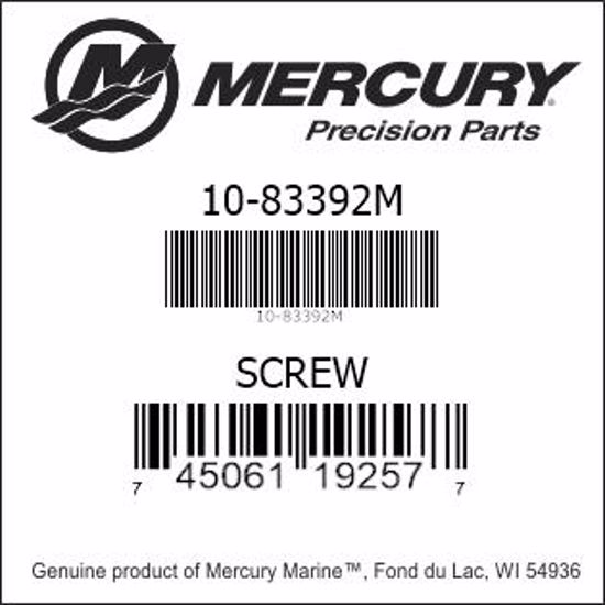 Bar codes for Mercury Marine part number 10-83392M