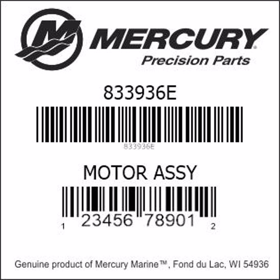 Bar codes for Mercury Marine part number 833936E
