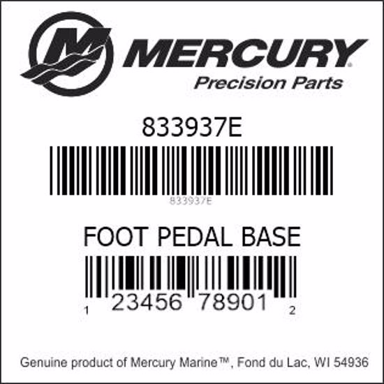 Bar codes for Mercury Marine part number 833937E