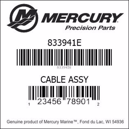 Bar codes for Mercury Marine part number 833941E