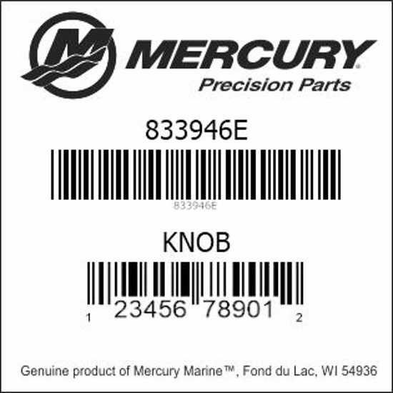 Bar codes for Mercury Marine part number 833946E