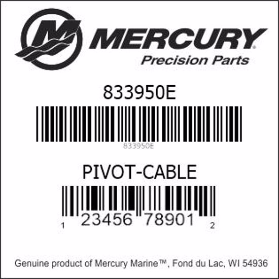 Bar codes for Mercury Marine part number 833950E