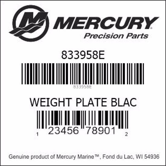 Bar codes for Mercury Marine part number 833958E