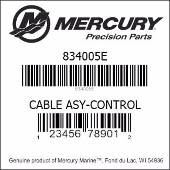 Bar codes for Mercury Marine part number 834005E