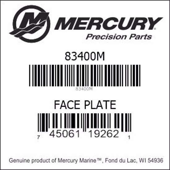 Bar codes for Mercury Marine part number 83400M