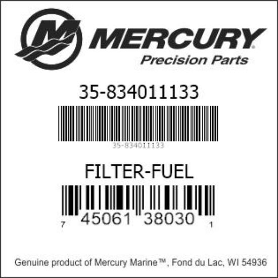 Bar codes for Mercury Marine part number 35-834011133