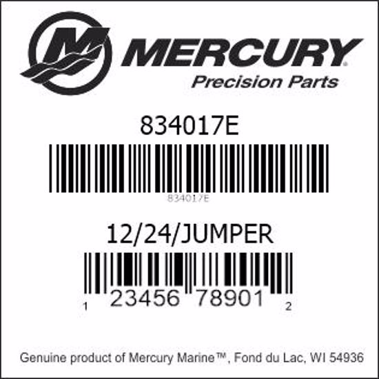 Bar codes for Mercury Marine part number 834017E