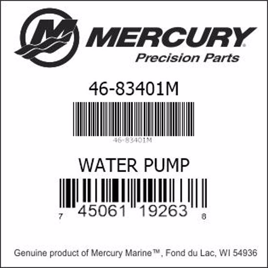 Bar codes for Mercury Marine part number 46-83401M
