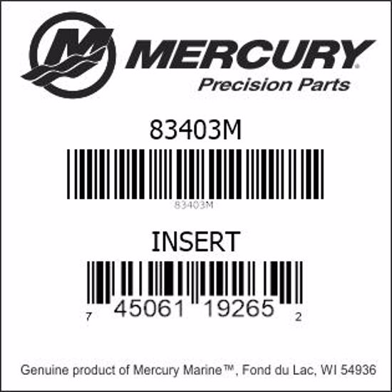 Bar codes for Mercury Marine part number 83403M