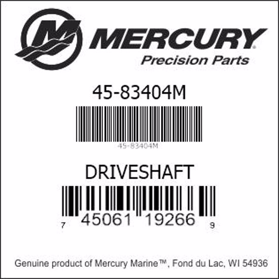 Bar codes for Mercury Marine part number 45-83404M