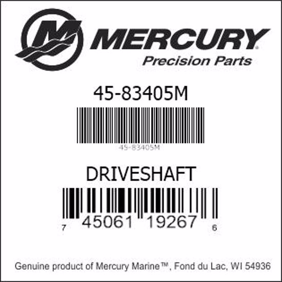 Bar codes for Mercury Marine part number 45-83405M
