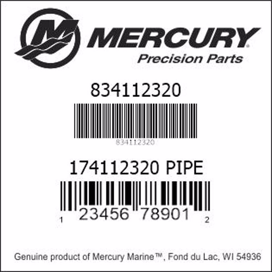 Bar codes for Mercury Marine part number 834112320
