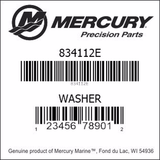 Bar codes for Mercury Marine part number 834112E