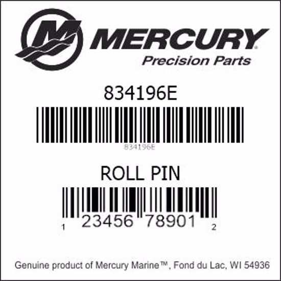 Bar codes for Mercury Marine part number 834196E