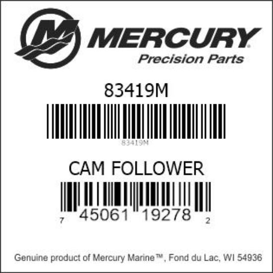 Bar codes for Mercury Marine part number 83419M