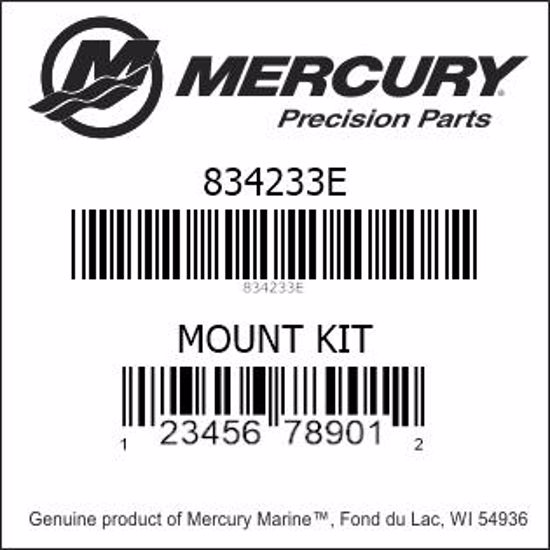 Bar codes for Mercury Marine part number 834233E