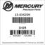 Mercury Marine part number 15-83425M SHIM Bar codes for Mercury Marine part number 15-83425M