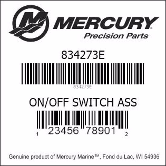 Bar codes for Mercury Marine part number 834273E