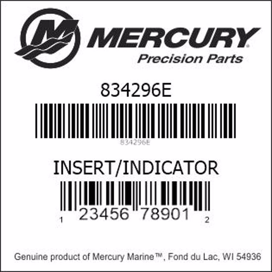 Bar codes for Mercury Marine part number 834296E