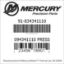 Mercury Marine part number 91-834341110 094341110 PRESS Bar codes for Mercury Marine part number 91-834341110