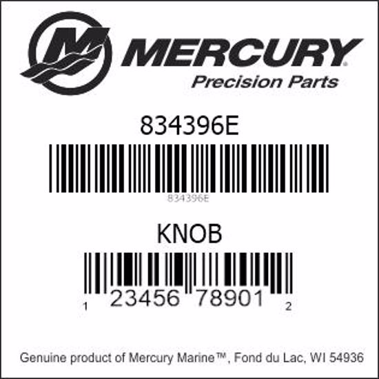 Bar codes for Mercury Marine part number 834396E