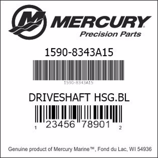 Bar codes for Mercury Marine part number 1590-8343A15