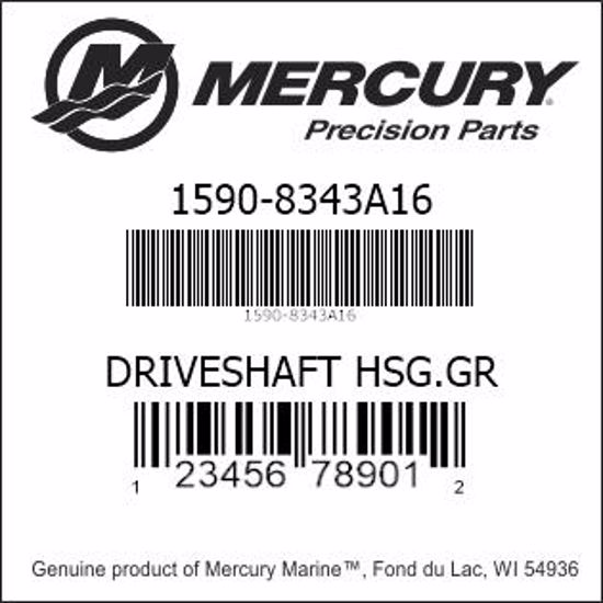 Bar codes for Mercury Marine part number 1590-8343A16