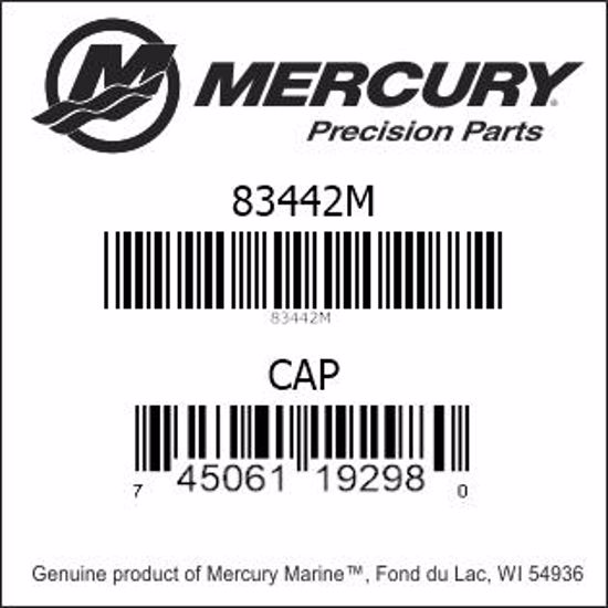 Bar codes for Mercury Marine part number 83442M