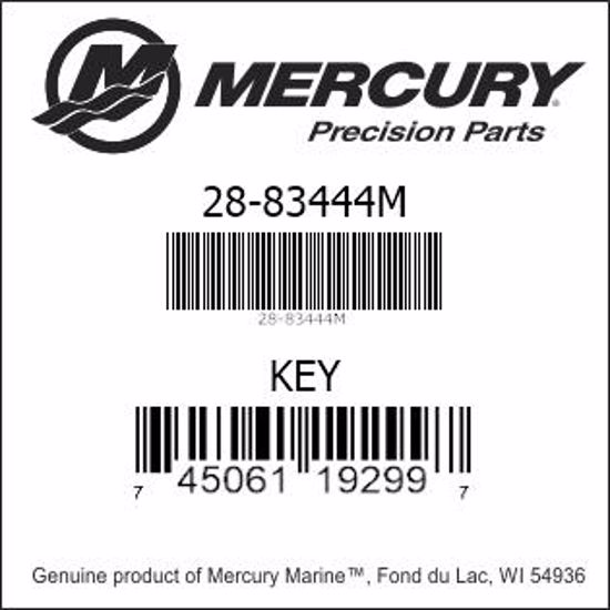 Bar codes for Mercury Marine part number 28-83444M