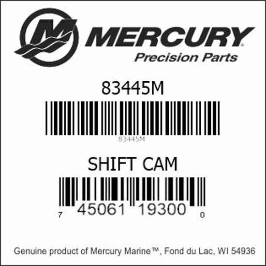 Bar codes for Mercury Marine part number 83445M