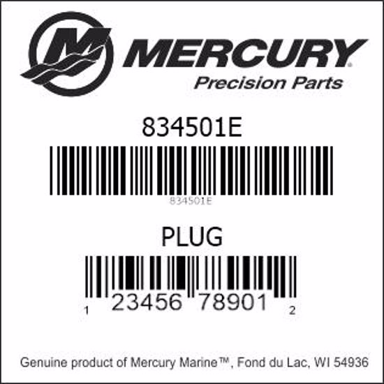 Bar codes for Mercury Marine part number 834501E