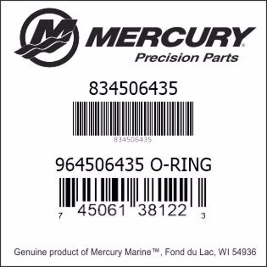 Bar codes for Mercury Marine part number 834506435