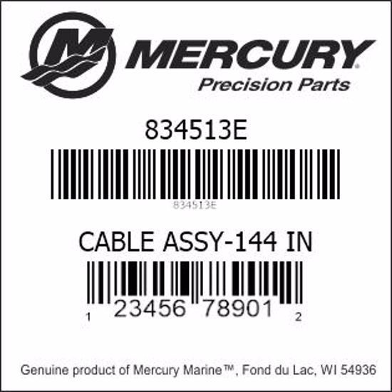 Bar codes for Mercury Marine part number 834513E