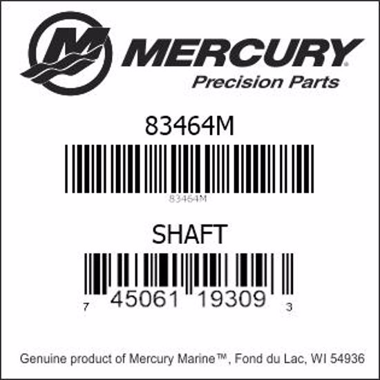 Bar codes for Mercury Marine part number 83464M