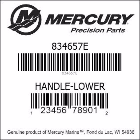 Bar codes for Mercury Marine part number 834657E