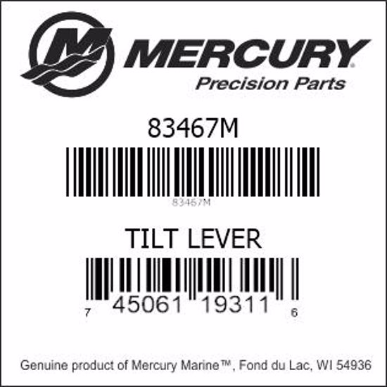 Bar codes for Mercury Marine part number 83467M