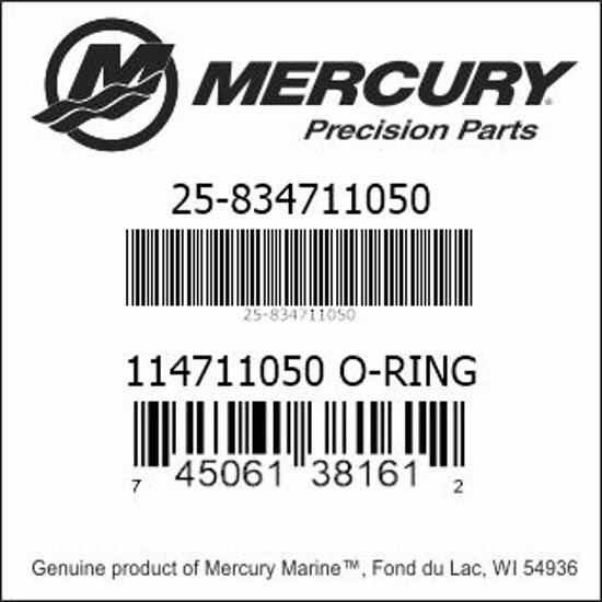 Bar codes for Mercury Marine part number 25-834711050
